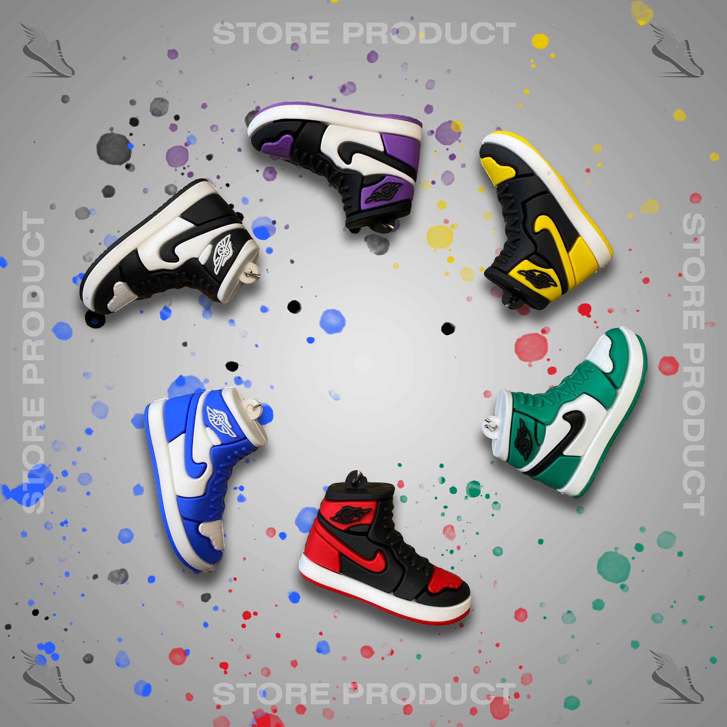 DSK GLOBAL Cute Nike Air Jordan X Louis Vuitton Keyring 3D Rubber