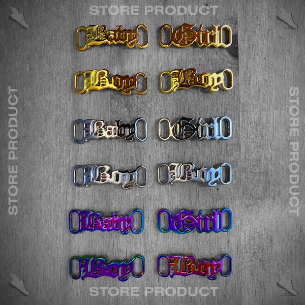 Replacement Custom Text Lace Charms Sneaker Accessories Shoelaces Shoe Clip Air Force 1 Colours Metallic Colour Changing Boy Baby Girl
