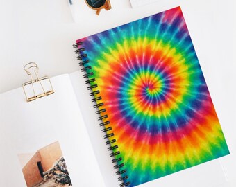 Vibrant Spiral Notebook - Ruled Lines, Colorful Tie-Dye Journal, Fun Stationery Gift, Creative Writing Notebook, Unique School Supplies