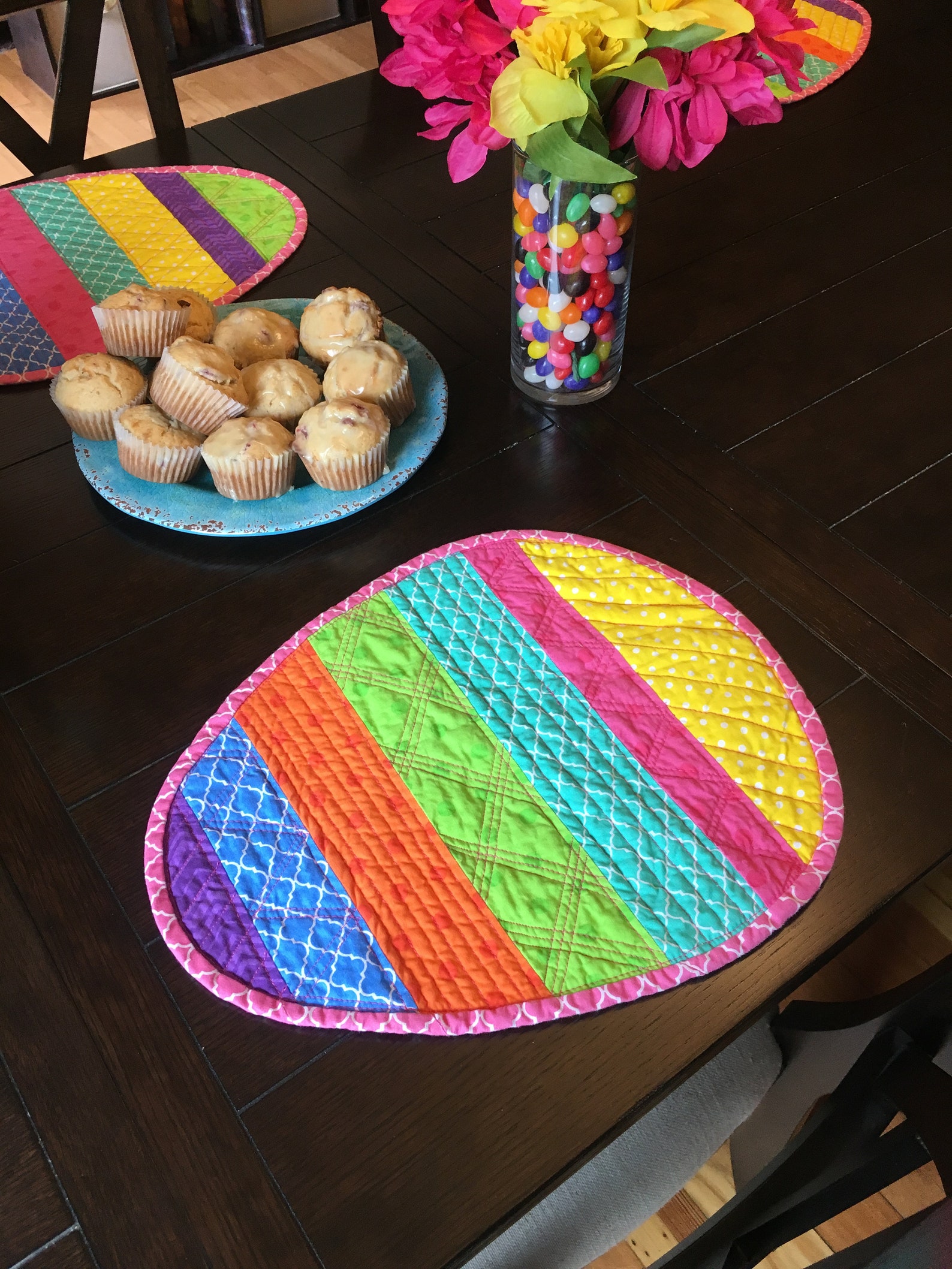 Easter Egg Placemats Set of 6 Quilted Placemats Etsy