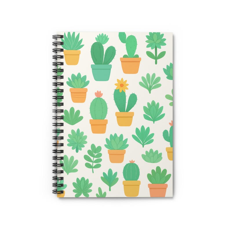 Cute Cactus Spiral Notebook - Perfect for Plant Lovers, Gardening Enthusiasts, School, Journaling, Gift Ideas image 5