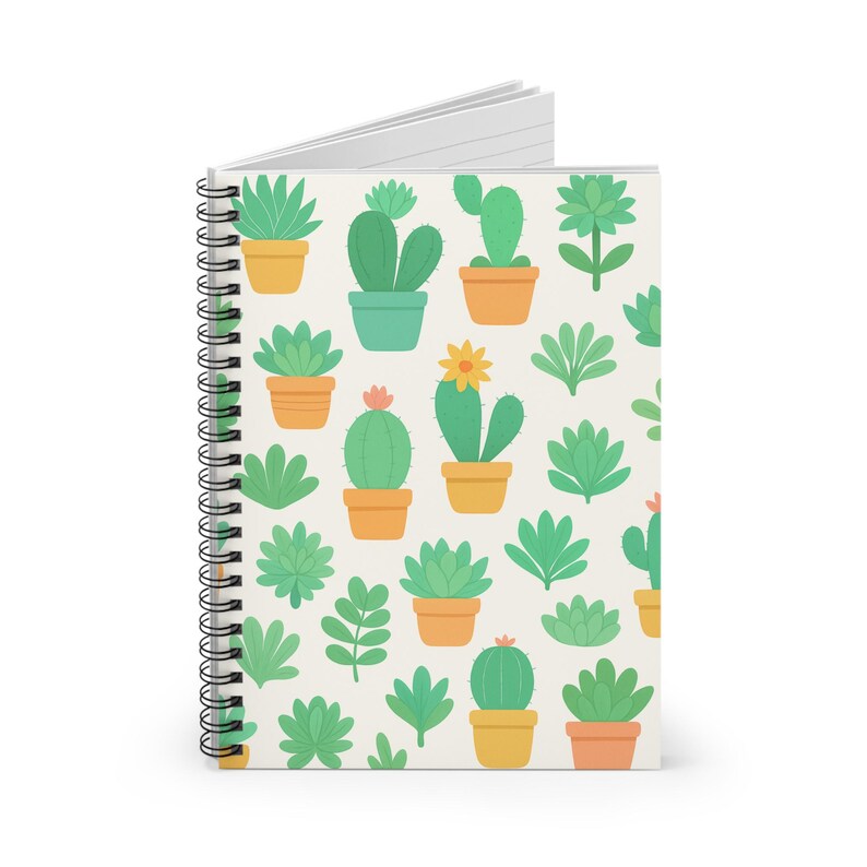 Cute Cactus Spiral Notebook - Perfect for Plant Lovers, Gardening Enthusiasts, School, Journaling, Gift Ideas image 2