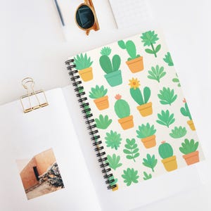 Cute Cactus Spiral Notebook - Perfect for Plant Lovers, Gardening Enthusiasts, School, Journaling, Gift Ideas image 1