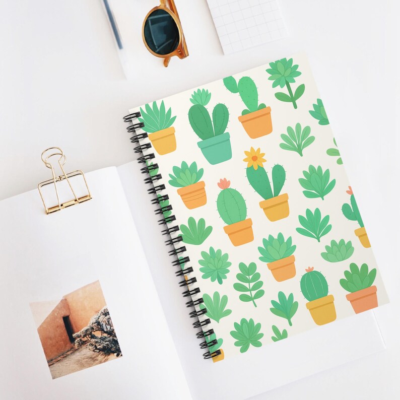 Cute Cactus Spiral Notebook - Perfect for Plant Lovers, Gardening Enthusiasts, School, Journaling, Gift Ideas image 1