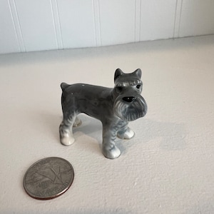Vintage ceramic schnauzer dog with gray beard