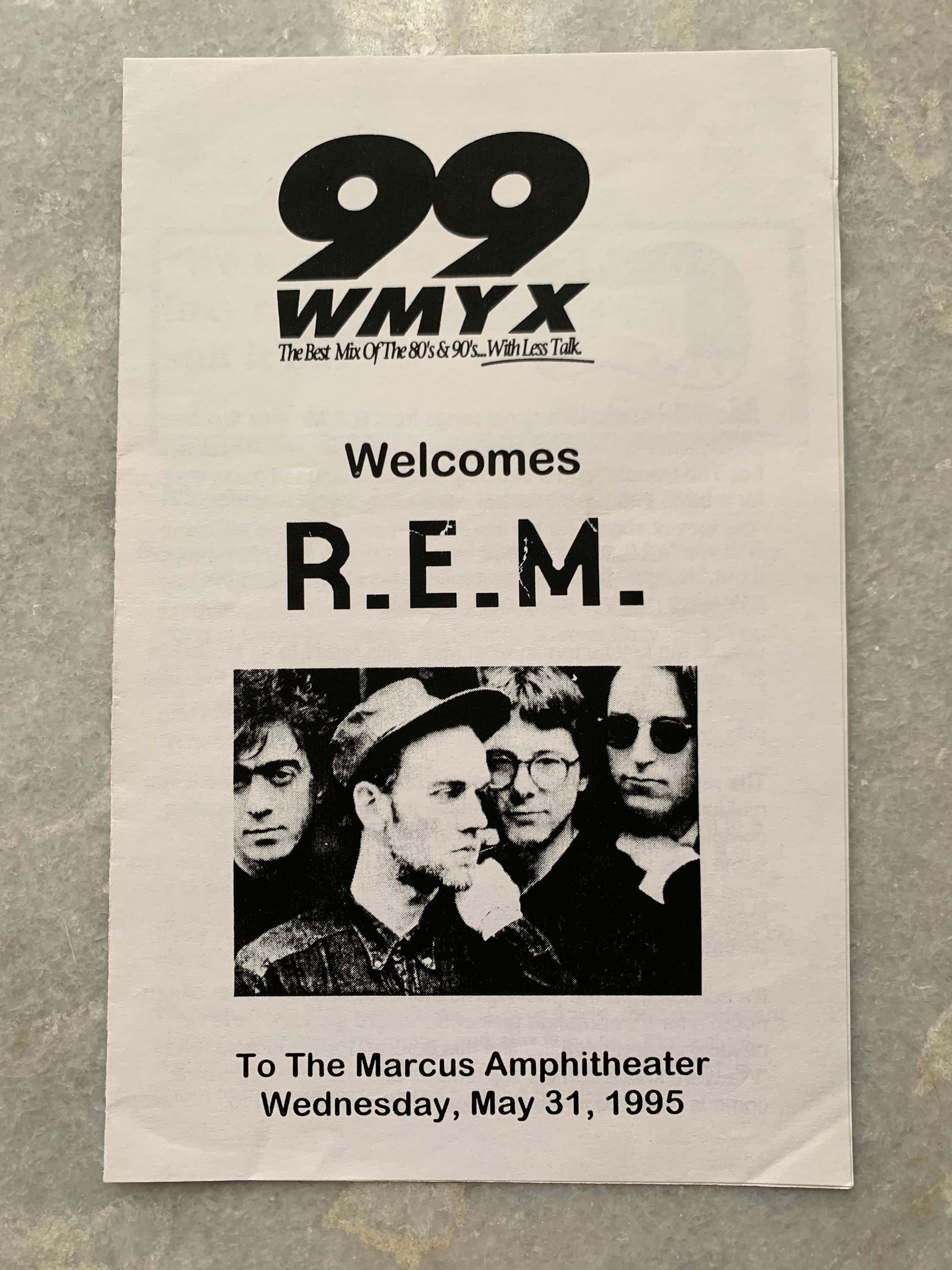 R.E.M. Monster Tour Handout, Milwaukee, WI, May 31, 1995 - Etsy