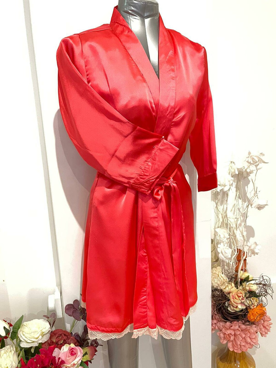 Elegant Women Silk Satin Robe Bath Robe Dressing Gown Etsy UK
