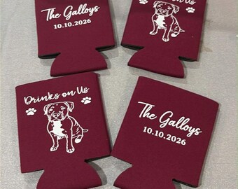 Custom wedding koozies, wedding favors beer koozies, wedding party favors, custom koozies, wedding party