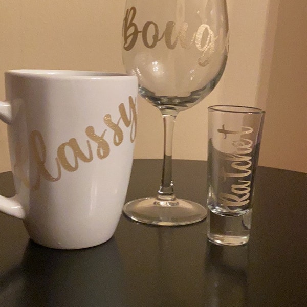 Classy, bougie, ratchet set, wine, mug, shot glass set, savage set