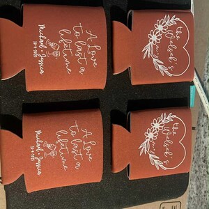 Custom wedding koozies, wedding favors beer koozies, wedding party favors, custom koozies, wedding party image 5