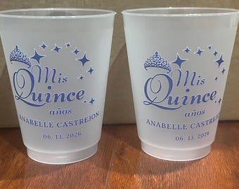 Personalized XV cups for quinceañera