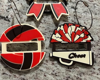 Sports Ponytail holders cheer vollyball and bow styles