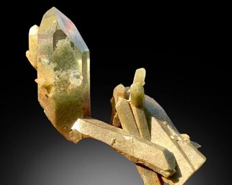 Chlorite / Chlorine  Quartz Crystals Cluster With Sharp Lustre From Baluchistan Pakistan (K20)