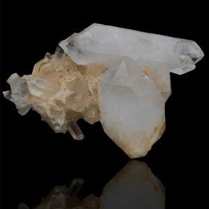 Double Terminated Clear Quartz Cluster/ Shinny Lustrous Quartz Crystals with Muscovite  (P11)