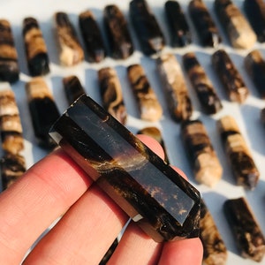50 Pieces Top Quality Brown Banded Chocolate Calcite Towers / Points / Pendants For Jewellery Or Wirewrapping (S8)
