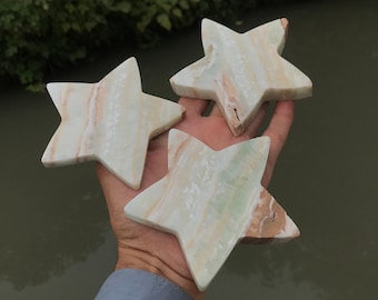 Top Quality 3 Pieces Caribbean Calcite Stars  , Hand Polished Crystal (P6)