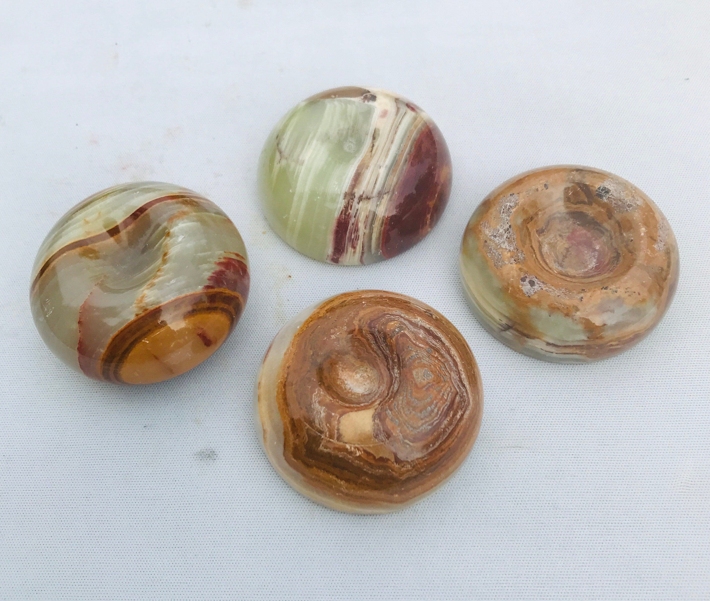 4 個のグリーン オニキス 球体スタンド、ハンドメイド/球体スタンド