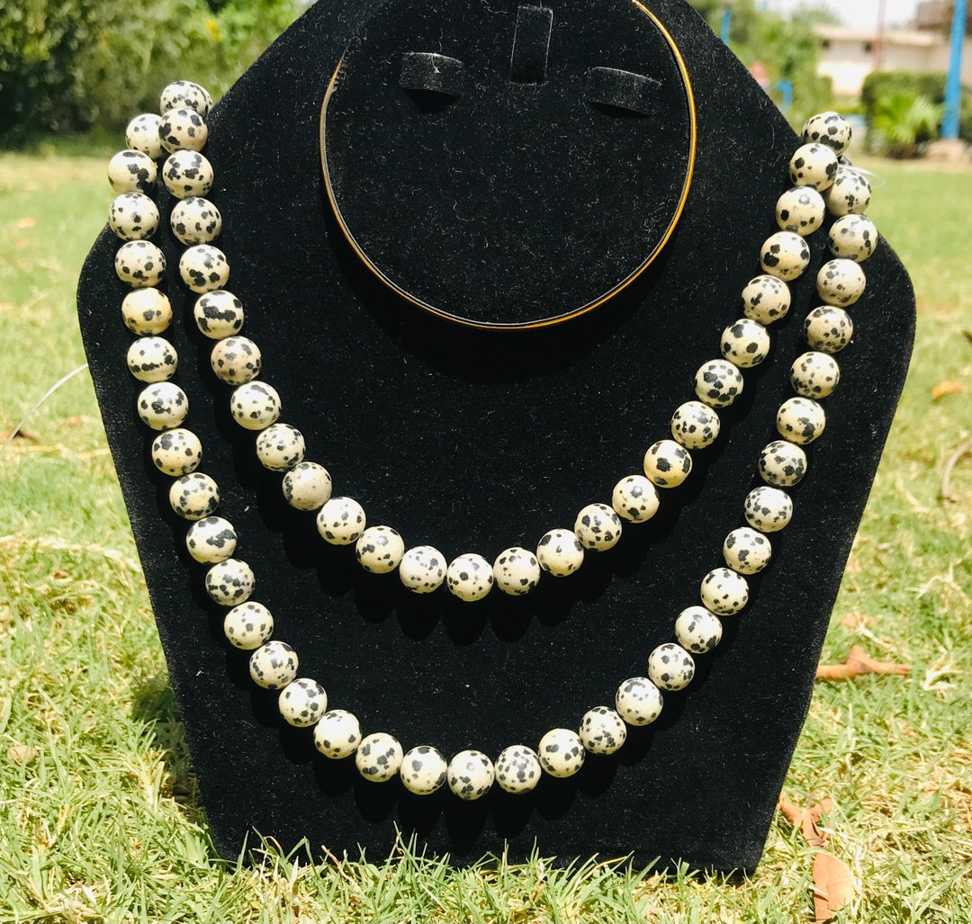2 Pieces Dalmatian Jasper Strand , Beads , Necklace (P10) - Etsy