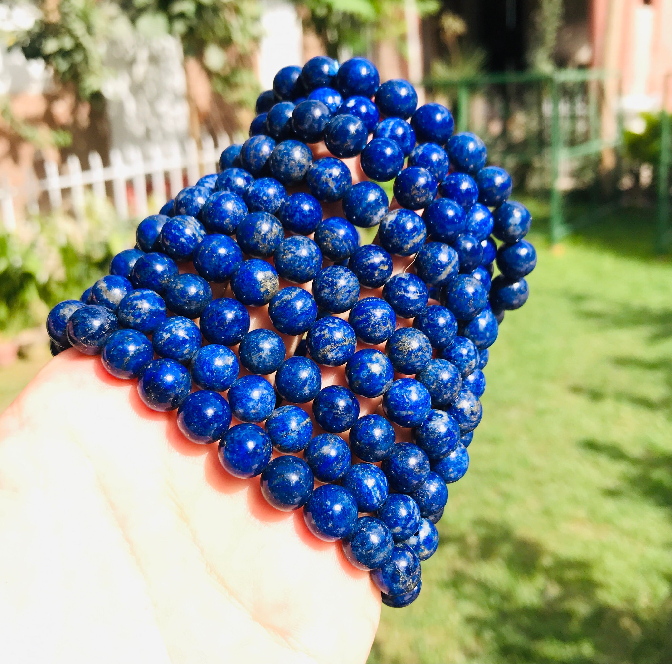 10 Pieces Deal / Lot of Top Quality Bright Lapis Lazuli Beaded