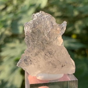 Black Rutile Included Elestial Quartz Crystal From Zagi Mountains Pakistan K-20