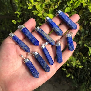 10 Pieces Top Quality Lapis Lazuli Pendants with Sterling silver Deal / Lot (P5)