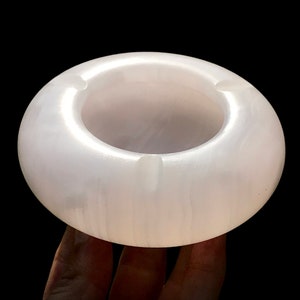 Top Quality Pink Mangano Calcite Ashtray ( UV Reactive Calcite) Hand crafted Stone  (S2)