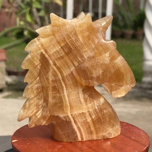 Top Quality Honey Calcite Unicorn Hand Polish Gemstone / Healing Crystal  (N)