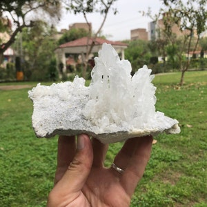 Clear Faden Quartz Crystals Cluster Having Fine Faden Inclusions Combine With Matrix From Baluchistan Pakistan (04)