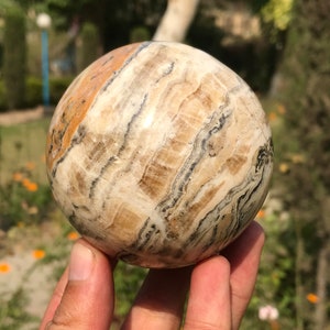 Aragonite Sphere , Hand Crafted Aragonite Ball ,Decoration  (S2)