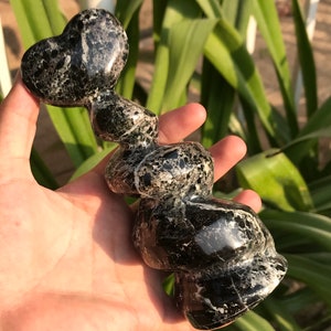 Beautifully Zebra Jasper Heart Fire Flame , Hand Craft Stone 545gr (32)