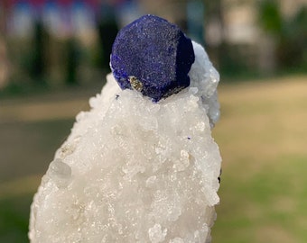 ラズライト結晶、方解石、黄鉄鉱、バダフシャン、アフガニスタン