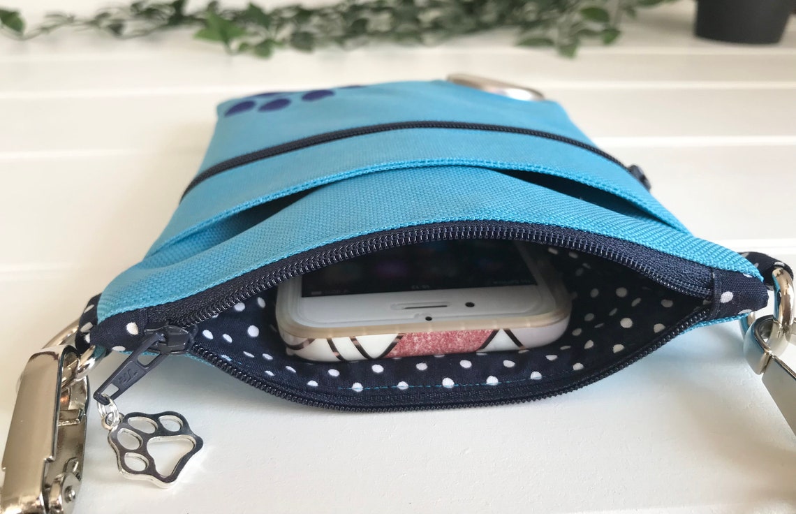 Turquoise Waterproof Dog Walking Bag With Embroidered Paw Etsy UK