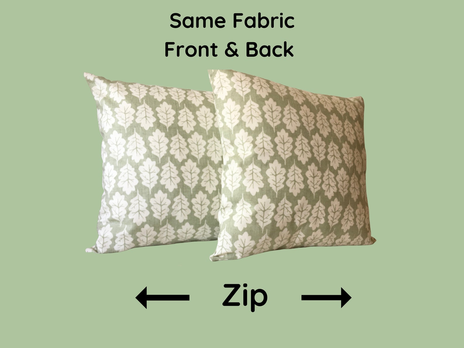 Sage Green Cushion Cover With Cream Oak Leaf Design Green Etsy UK