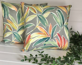 Botanical Summer Cushion Covers with a Tropical Leaf Design, Perfect Outdoor Cushion Covers, Botanical Cushion Covers, Cushions for Outdoors