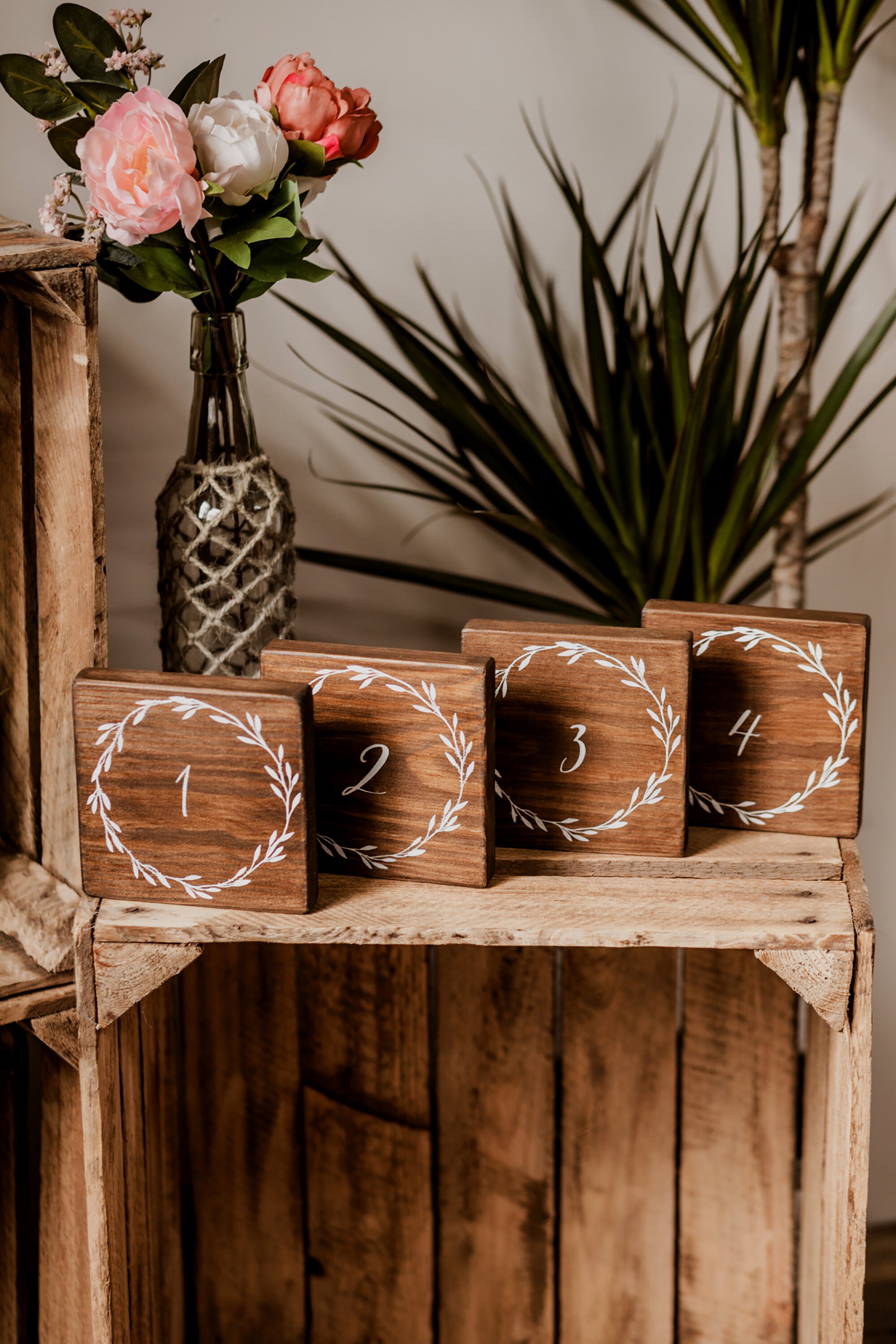 Rustic Hand Painted Table Numbers for Wedding Decor Etsy