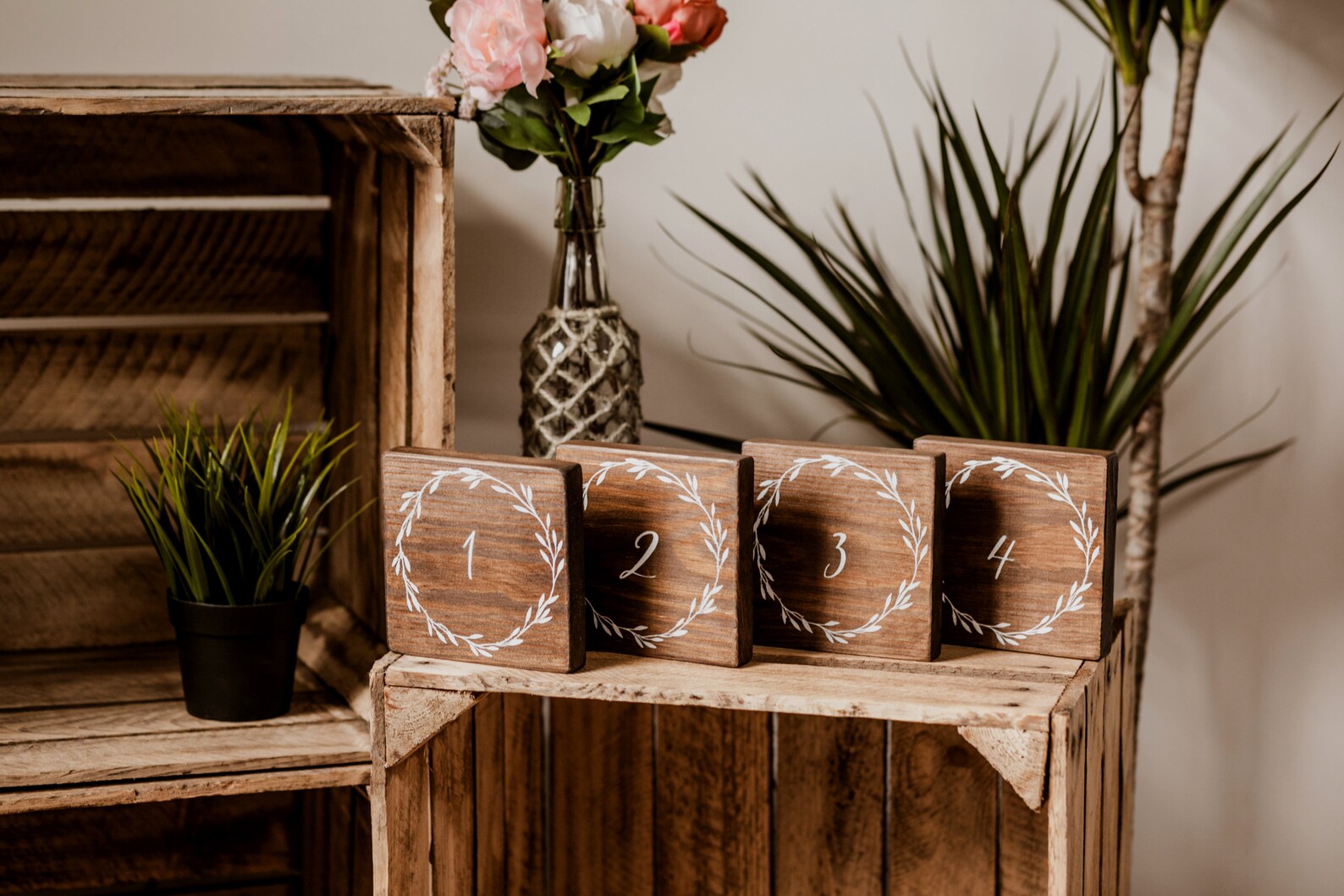 Rustic Hand Painted Table Numbers for Wedding Decor Etsy