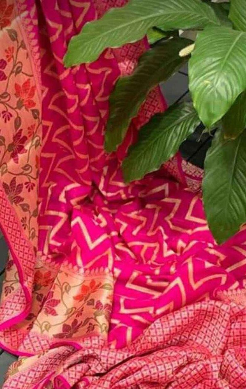 Beautiful Pure Chiffon Handloom dyeable Georgette Banarasi Saree pure Zari work Weaving Special Occasion Fabric Sari Women Blouse Wedding