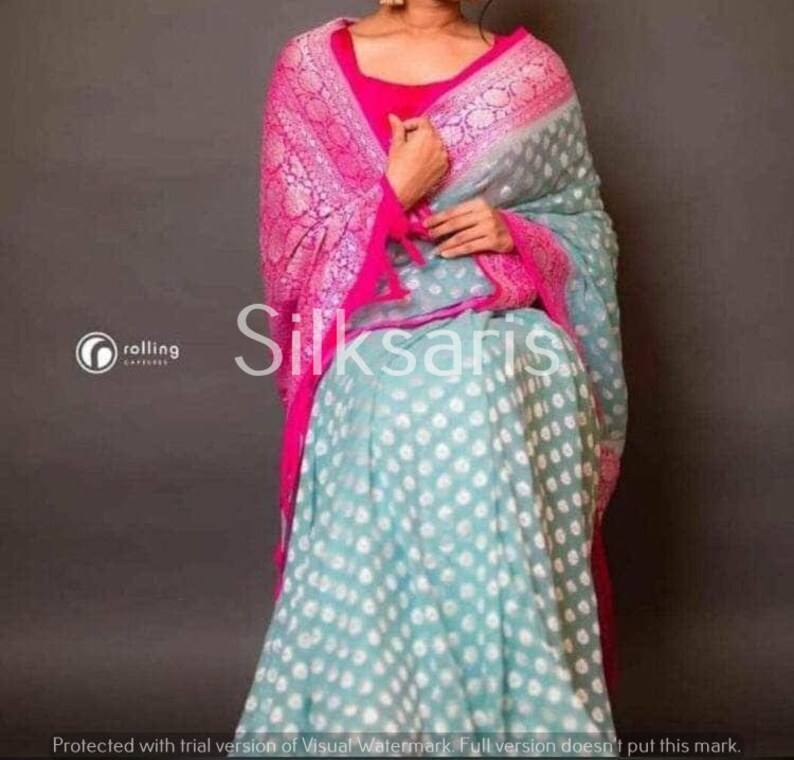 Readymade Banarasi Georgette Antique Zari Weaving Bridal Pure Special Occasion Exclusive Saree Designer Chiffon Sari Women Blouse Wedding