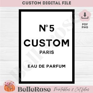 Custom Digital Designer label Rectangle 8x10 Perfume party sticker Parfum bottle pdf png  printable file - Digital download