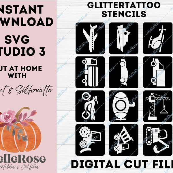 Glitter Tattoo Stencils Svg Etsy