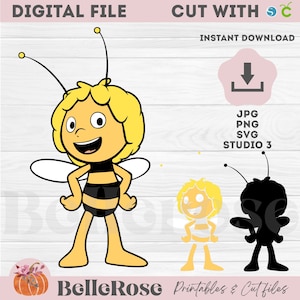Maya de bij Maya sterven biene Maja de bij Digitale snijbestand SVG PNG JPG Silhouette studio Cricut - directe download