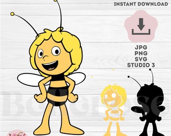 Maya the bee Maya die biene Maja de bij Digital cut file SVG PNG JPG Silhouette studio Cricut - Instant download