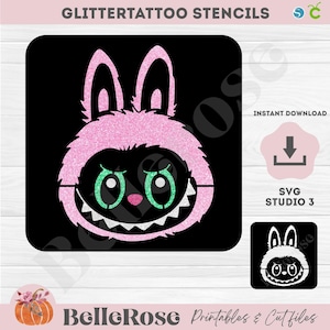 12 Glittertattoo pochoirs Tatouages Paillettes SVG Races de Chiens Fichier de découpe Téléchargement Numérique Cricut Silhouette Cameo v3