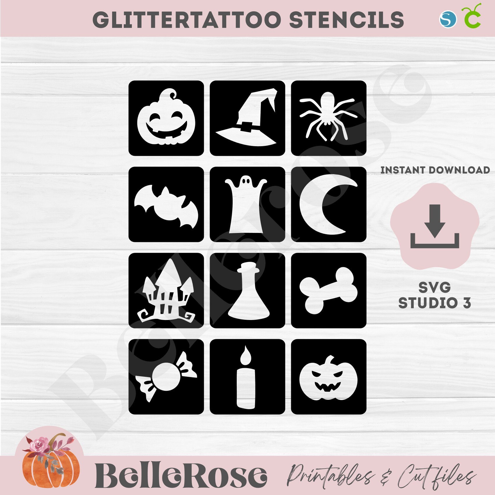 glitter-tattoo-stencils-sizeable-temporary-tattoos-svg-halloween-a-bulk-stencil-digital-cut-file-cricut-silhouette-instant-download-etsy