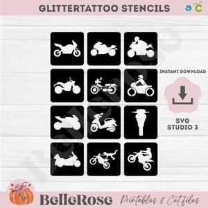 Glittertattoo pochoirs Tatouages Paillettes SVG Mario Yoshi Fichiers de découpe Téléchargement Numérique Cricut Silhouette Cameo Studio 3