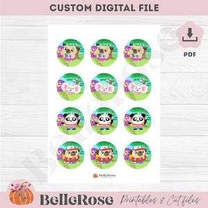 Chip and potato DIY Stickers or cupcake picks – 2-Inch Round | Printable PDF | 12 per Sheet | Instant download