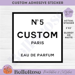 Custom 3&quot;x3&quot; Designer label Perfume - Adhesive sticker