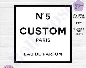 Custom 3&quot;x3&quot; Designer label Perfume - Adhesive sticker