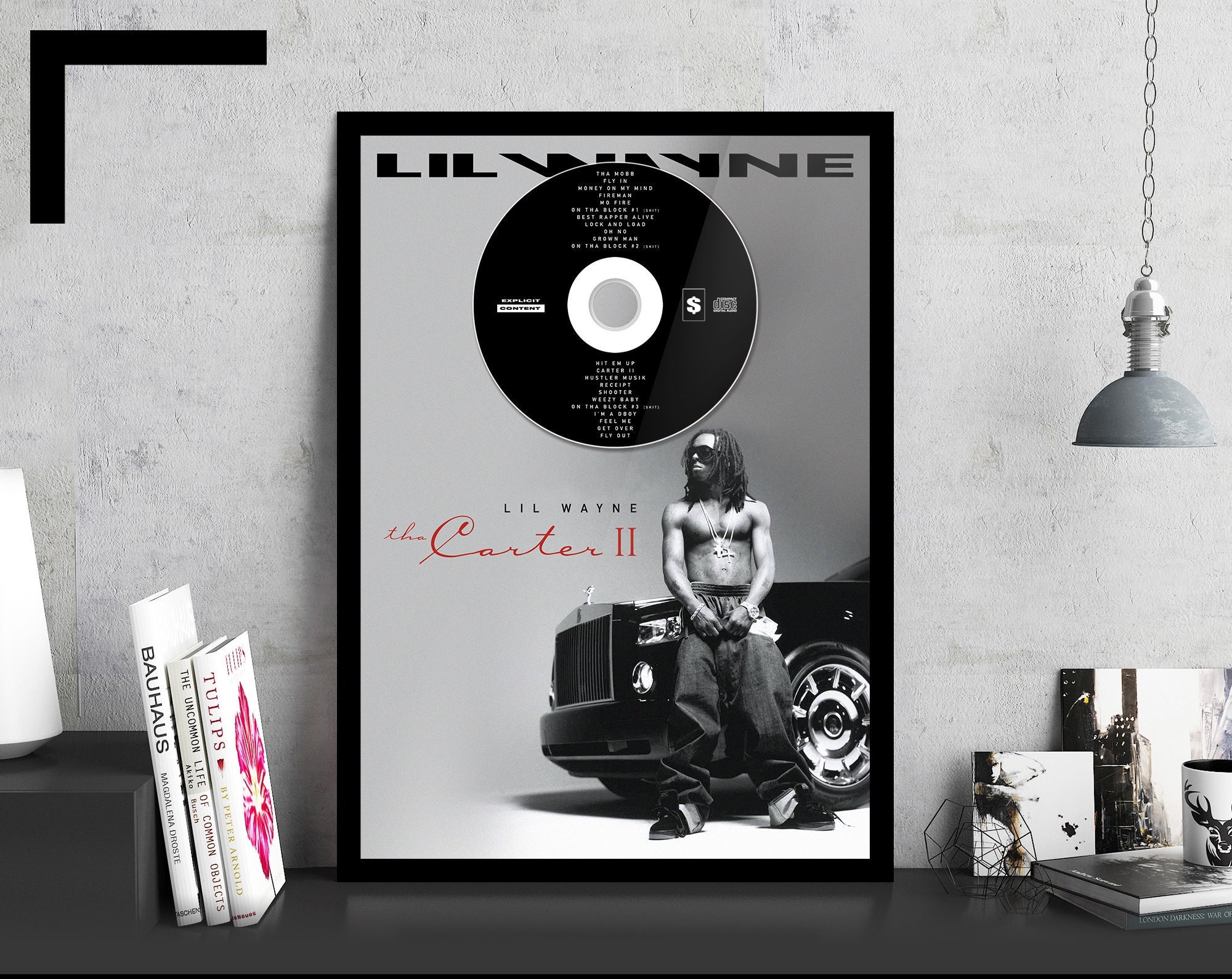 Discover Lil Wayne 'Tha Carter II'  CD Album Plaque - Hip-Hop/Rap Music  Premium Matte Vertical Posters