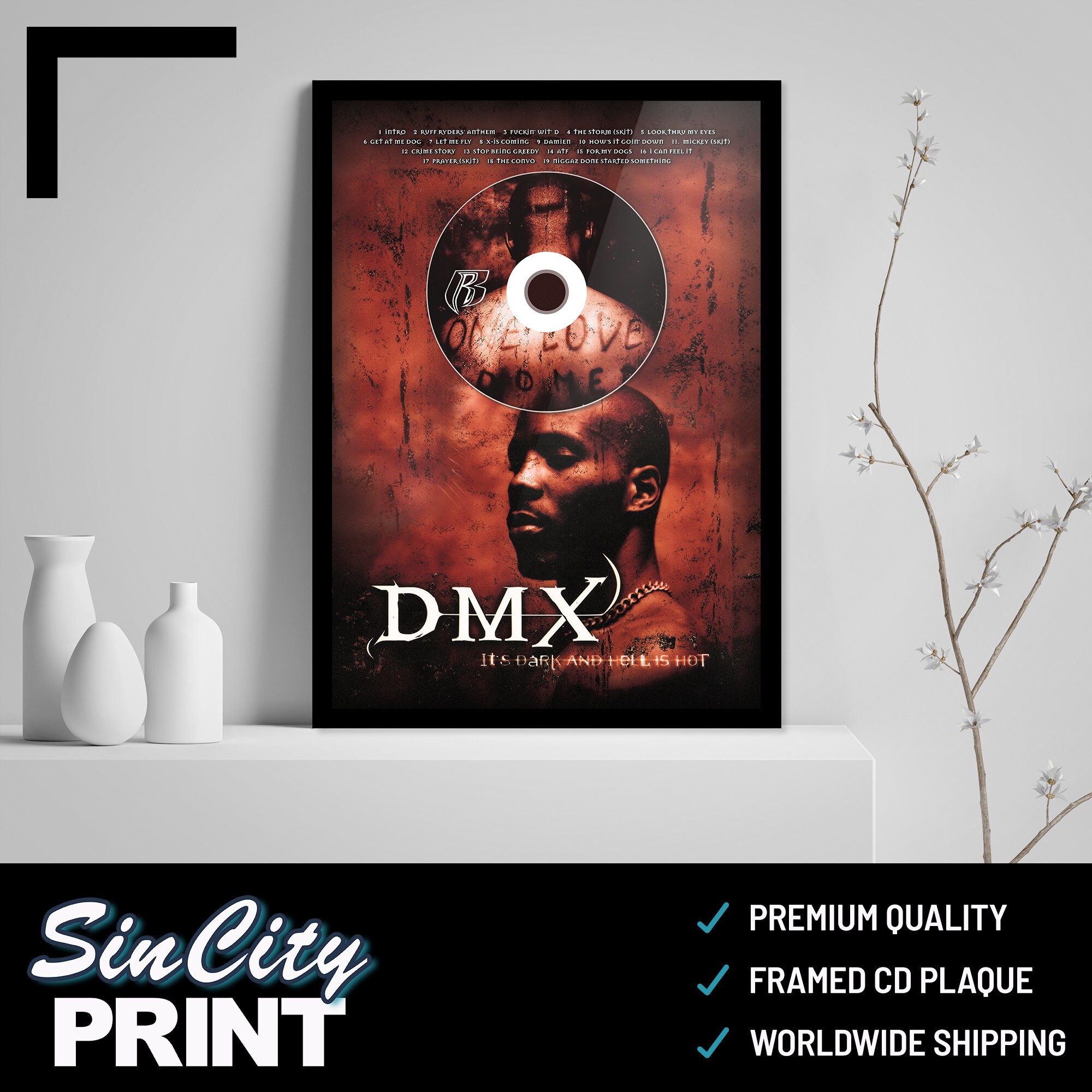 DMX It s Dark and Hell Is Hot CD Album Plaque Hip Hop Rap